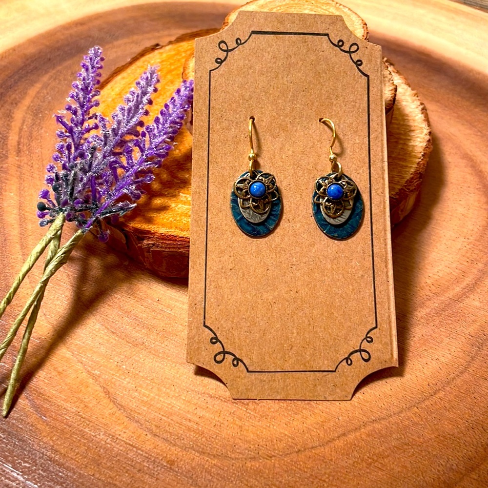 Women’s blue lapis earrings.